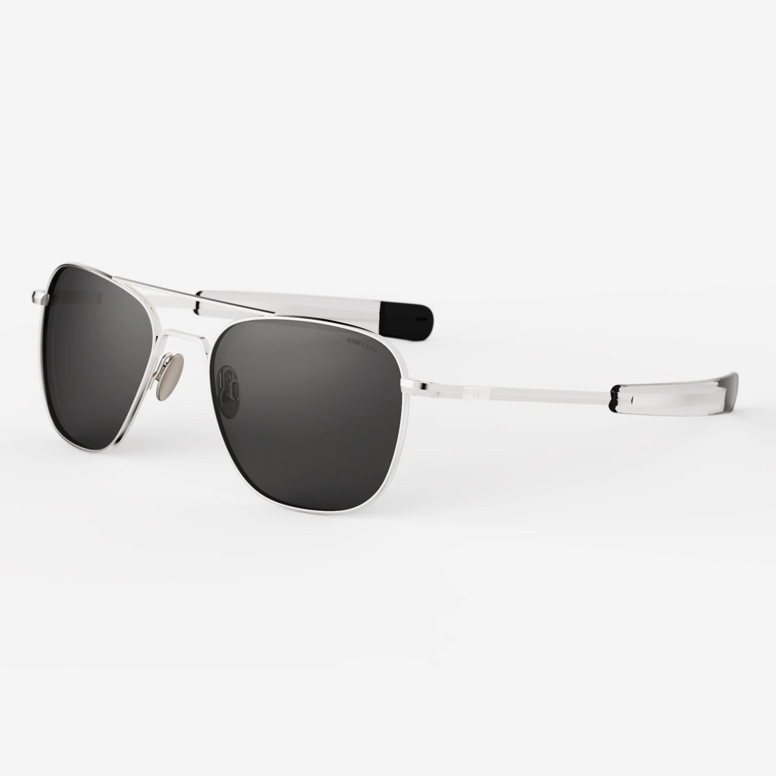Aviator - 23k White Gold & American Gray - Prescription Sunglasses - Image 2