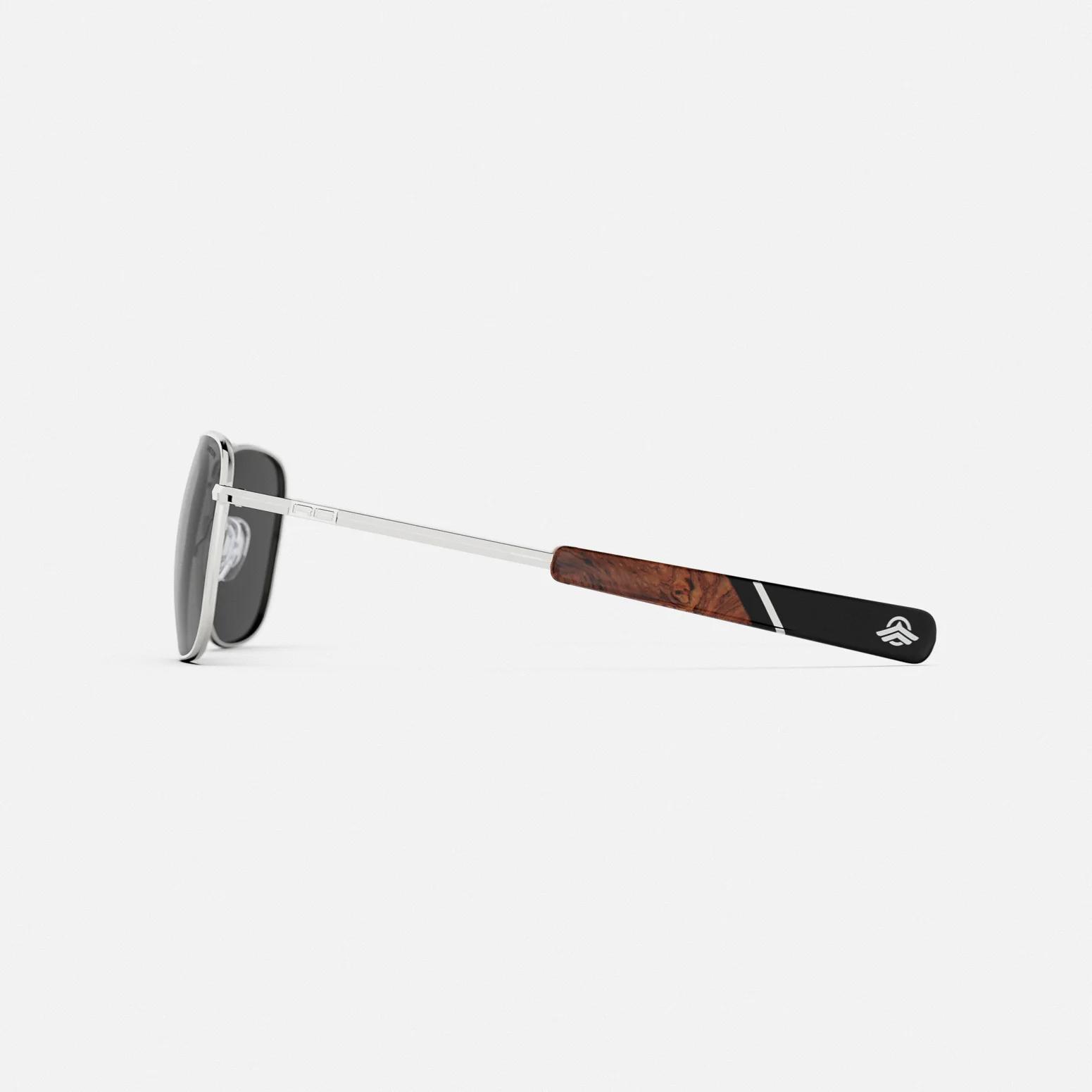 Aviator - 23k White Gold & American Gray with Jetway Temples - Image 3