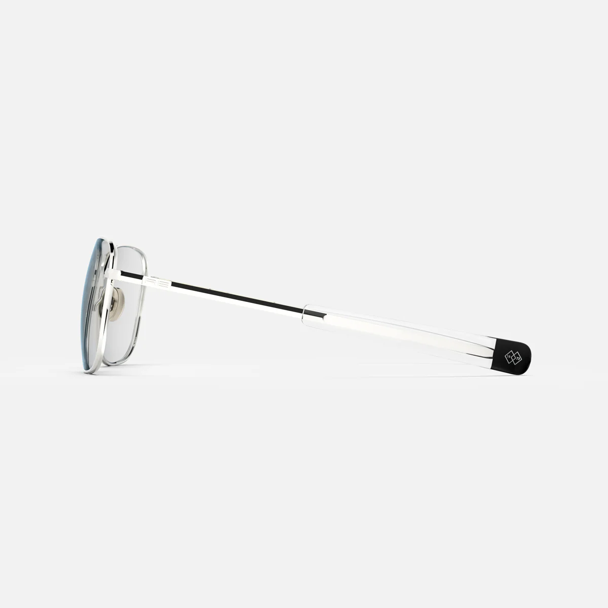 Aviator - 23k White Gold & Clear - Prescription Eyewear - Image 3