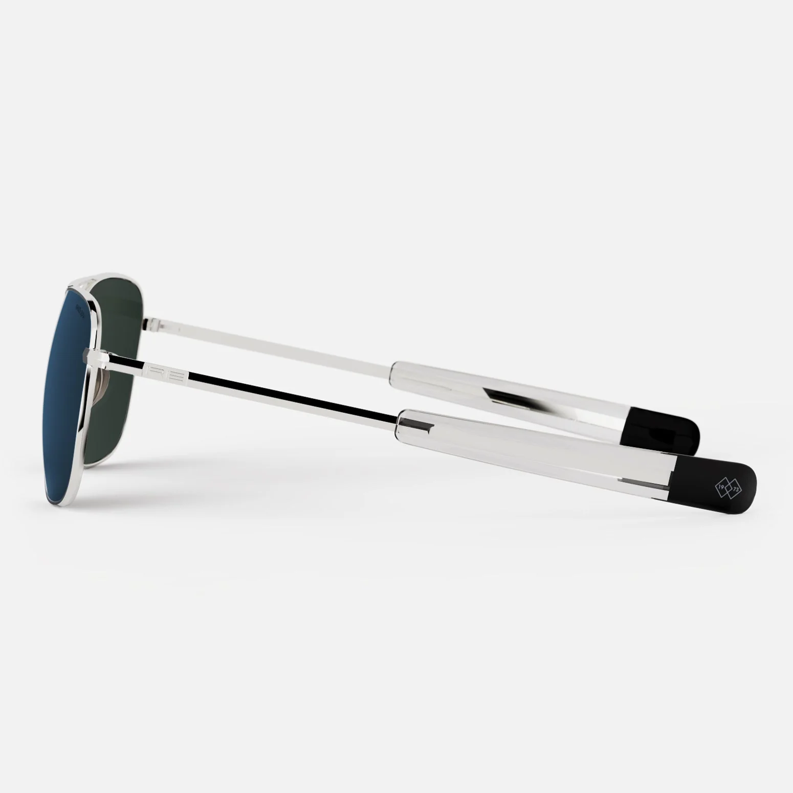 Aviator 23k White Gold & Cobalt - Prescription Sunglasses - Image 5