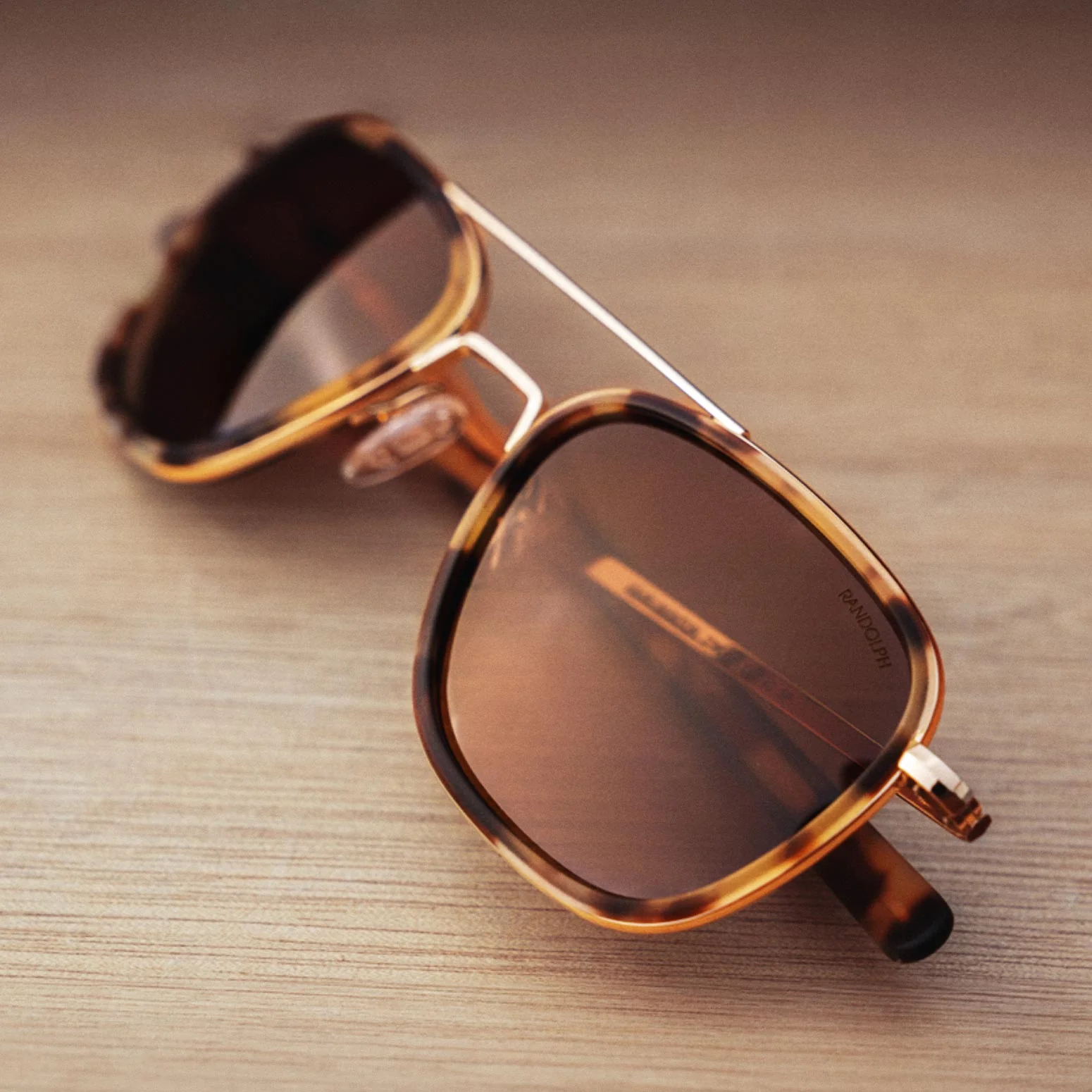 Aviator Fusion - 23k Gold & Dark Caramel Tortoise Inlay & Cape Sand - Image 2