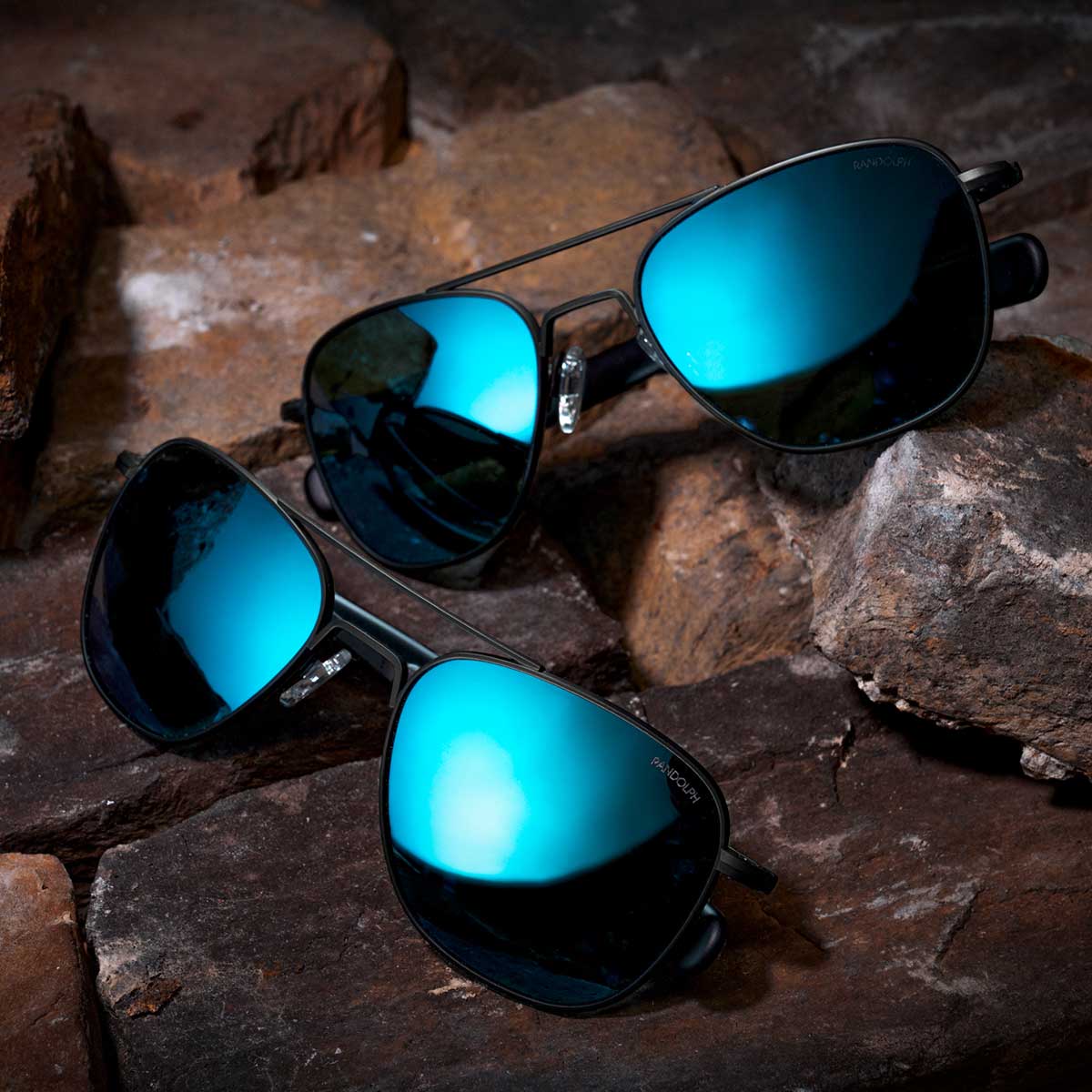 Aviator - Matte Black & Cobalt - Prescription Sunglasses - Image 4