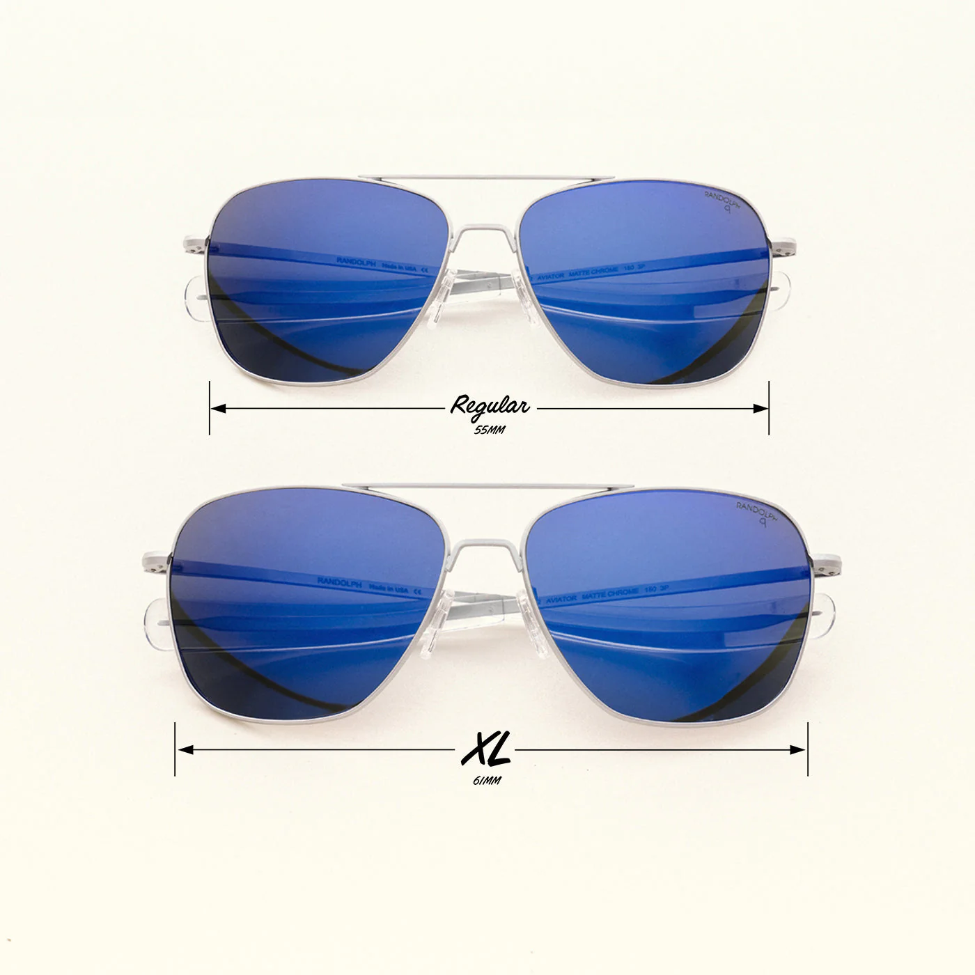 Aviator - Matte Chrome & Atlantic Blue - Prescription Sunglasses - Image 2