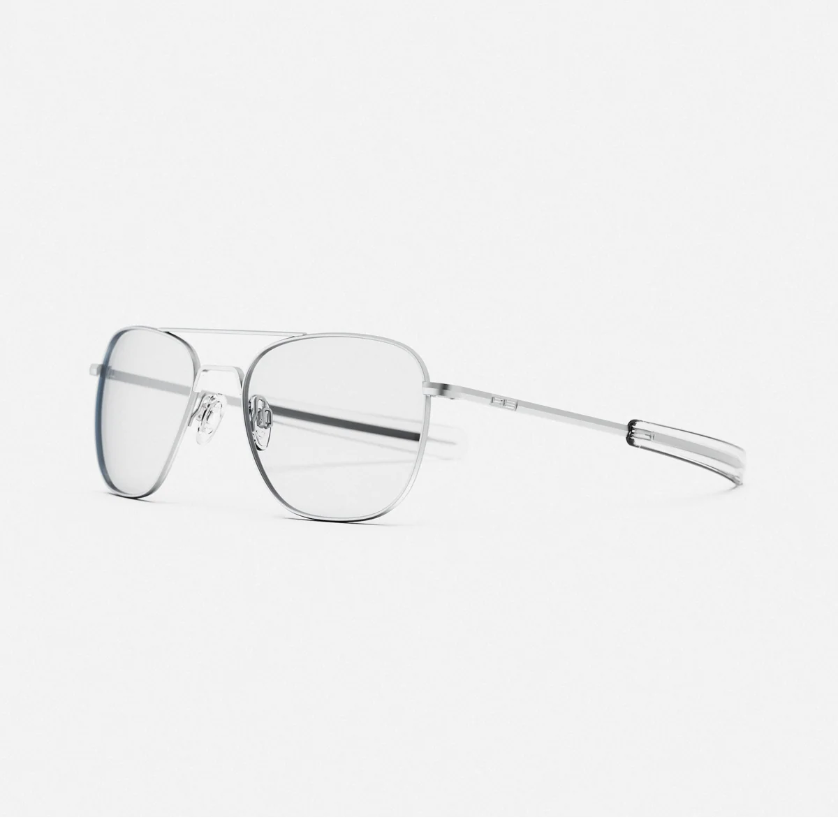 Aviator - Military Special Edition - Matte Chrome & Clear - Prescription Eyewear - Image 2