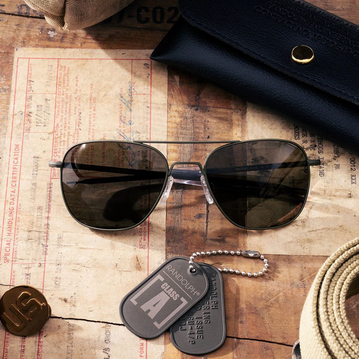 Class A Aviator - Military Olive & American Gray - Prescription Sunglasses - Image 2