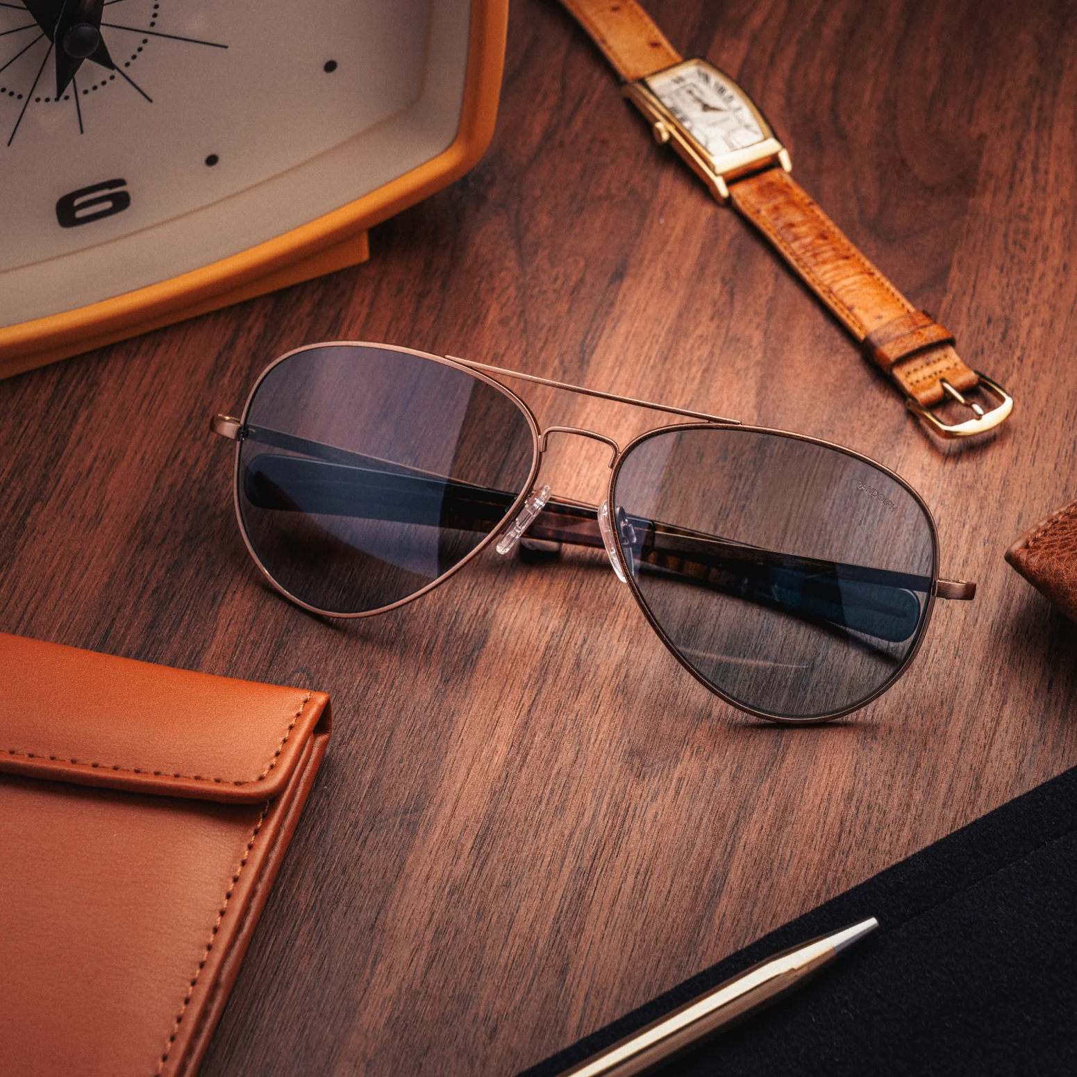 Concorde - 22k Satin Chocolate Gold & Blue Hydro - Prescription Sunglasses - Image 4