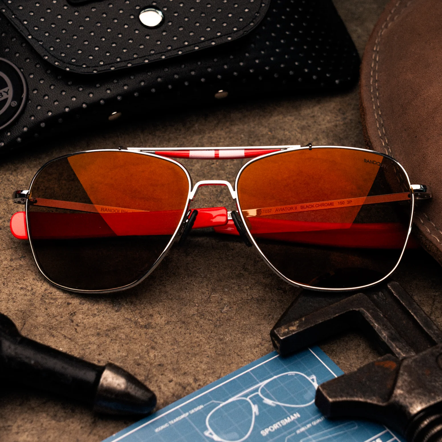 Randolph x Shelby - Aviator II - Bright Chrome & Redline - Image 8