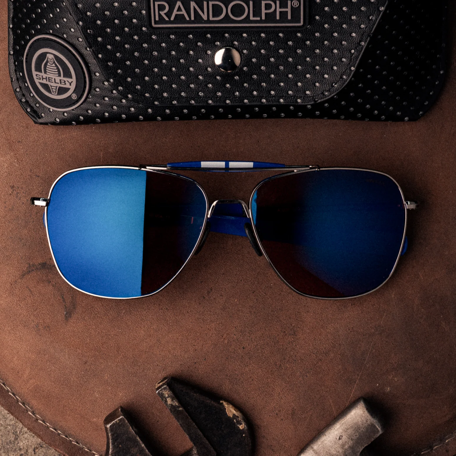 Randolph x Shelby - Aviator II - Gunmetal & Le Mans Blue - Image 8
